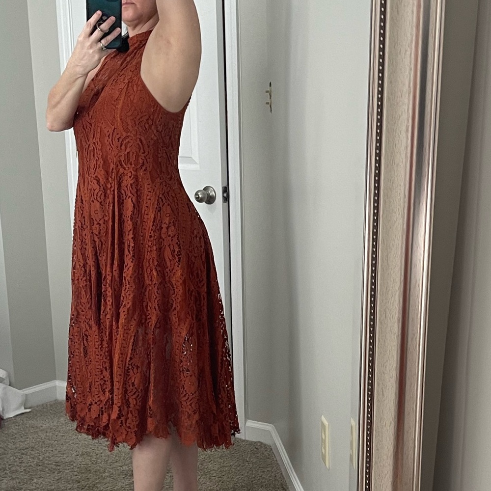 Free People Lace Midi Dress - Rust - Picture 9 of 14